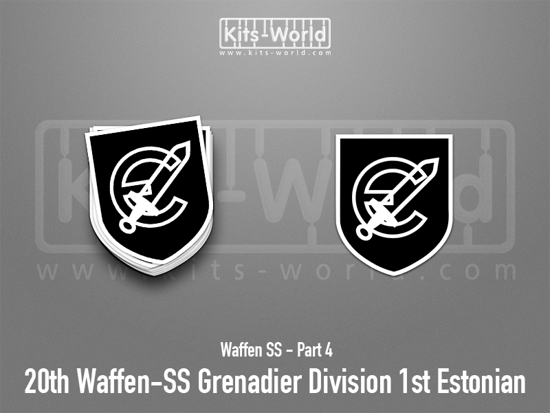 Kitsworld SAV Sticker - Waffen SS - 20th Waffen-SS Grenadier Division 1st Estonian W:83mm x H:100mm 